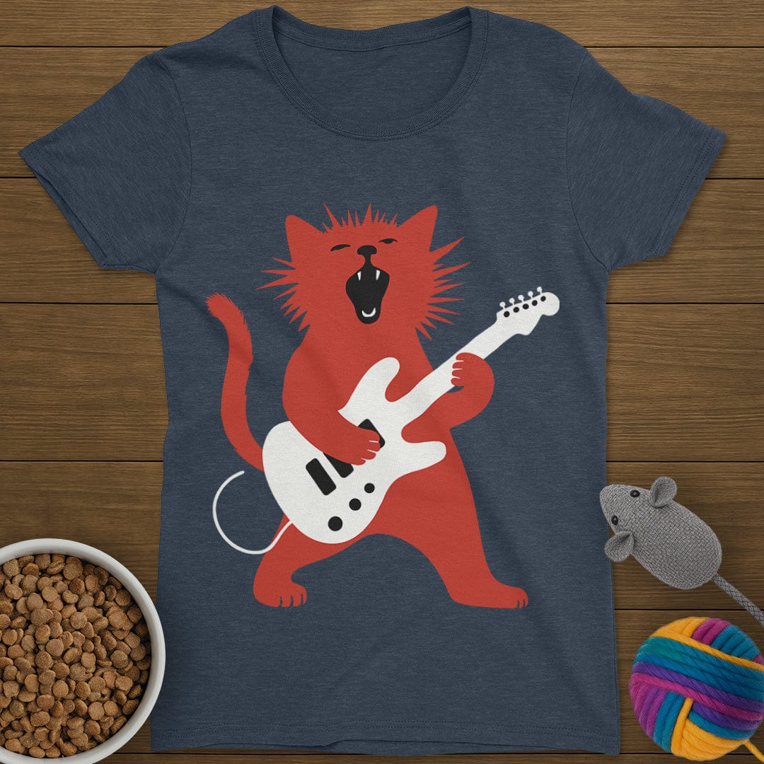 Rockstar Cat T-Shirt Womens