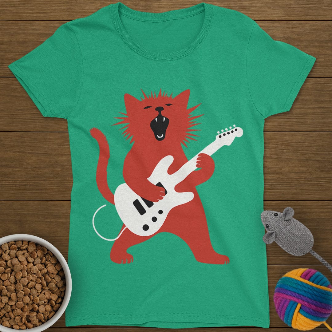 Rockstar Cat T-Shirt Womens