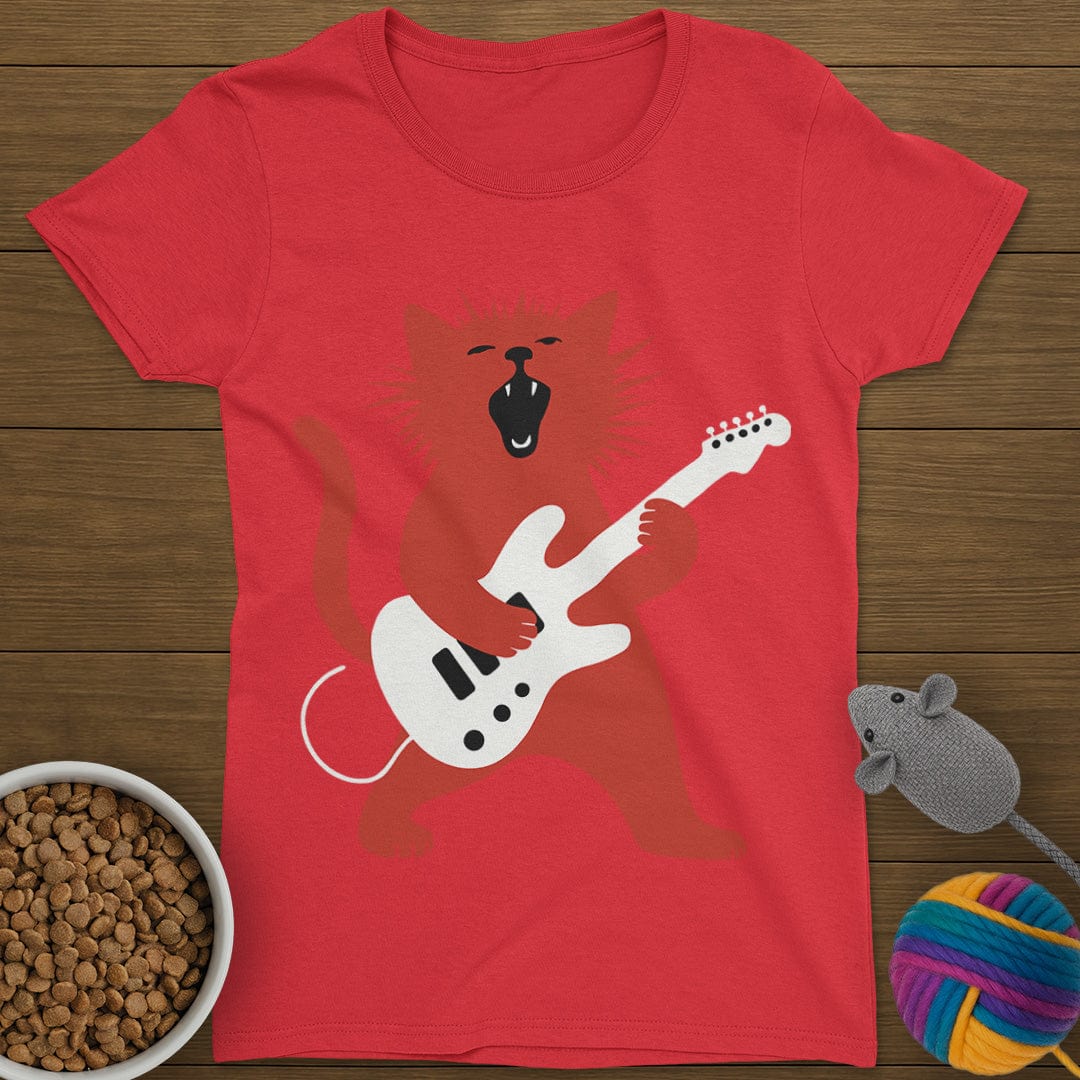 Rockstar Cat T-Shirt Womens