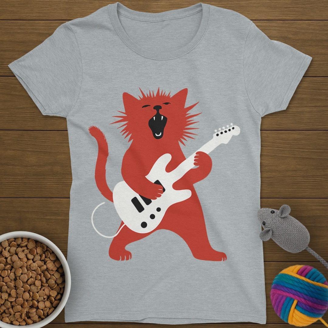 Rockstar Cat T-Shirt Womens