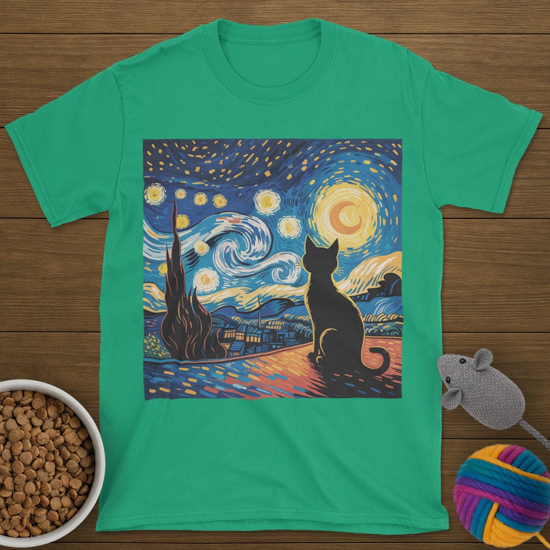 Starry Night Cat T-Shirt