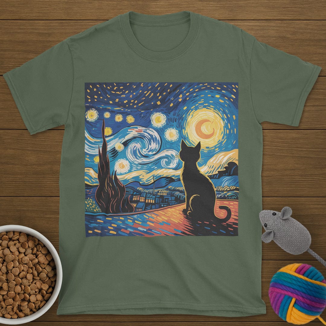 Starry Night Cat T-Shirt