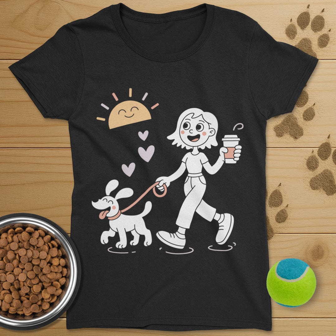 Sunshine Coffee and Dog Walking Shirt-Womens