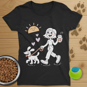 Sunshine Coffee and Dog Walking Shirt-Womens
