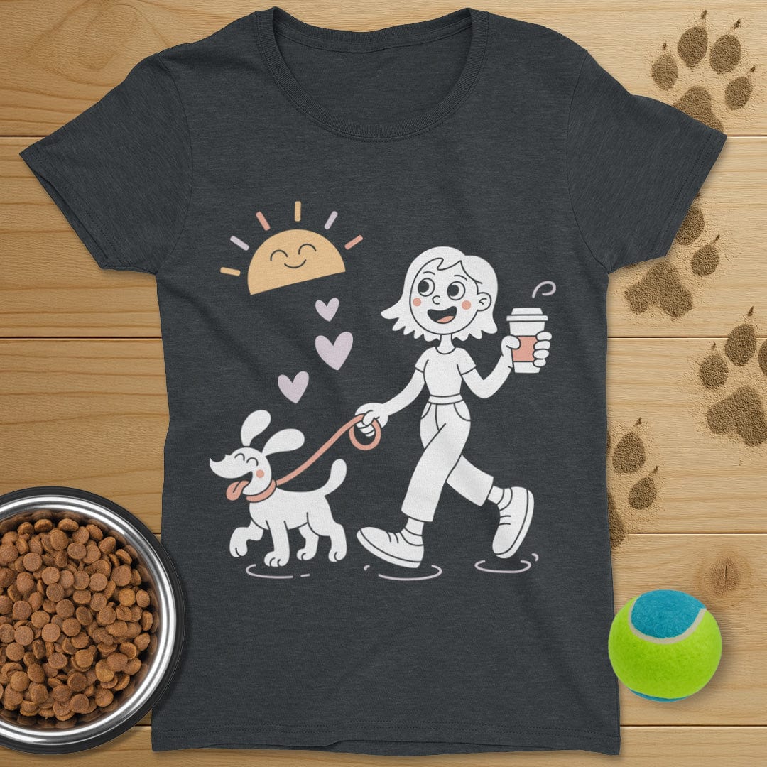 Sunshine Coffee and Dog Walking Shirt-Womens