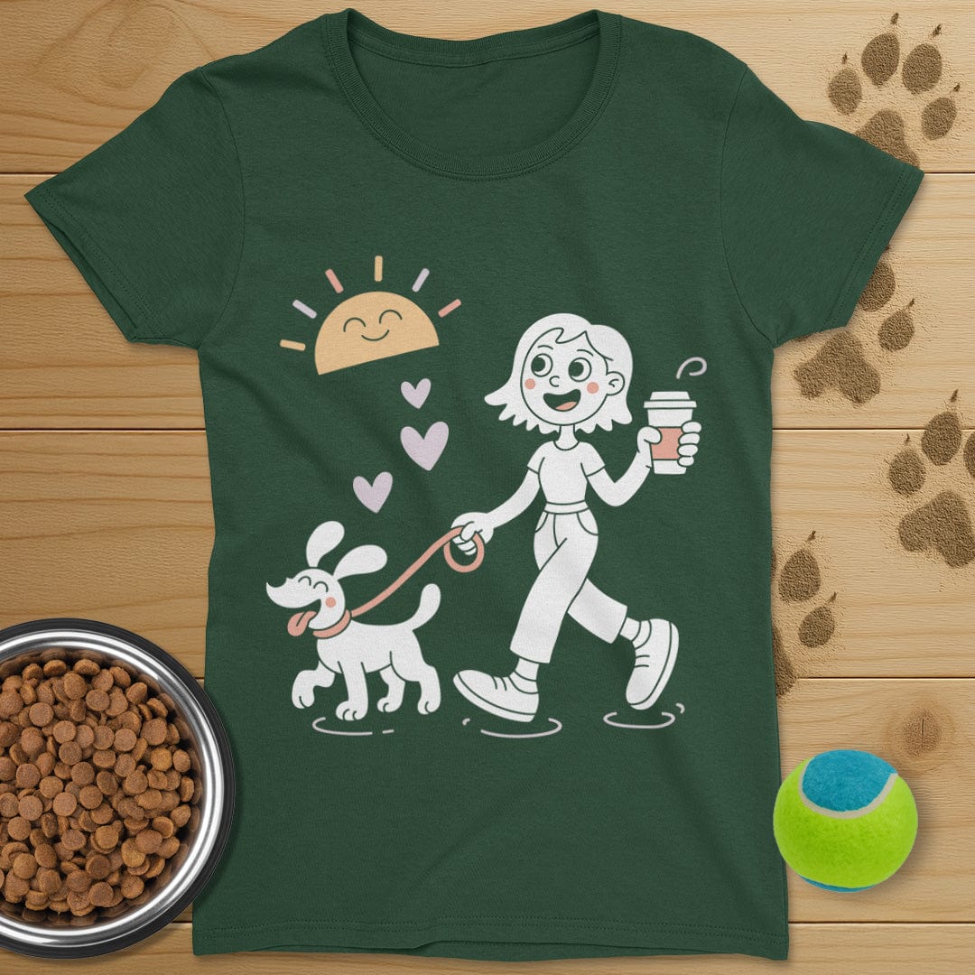 Sunshine Coffee and Dog Walking Shirt-Womens