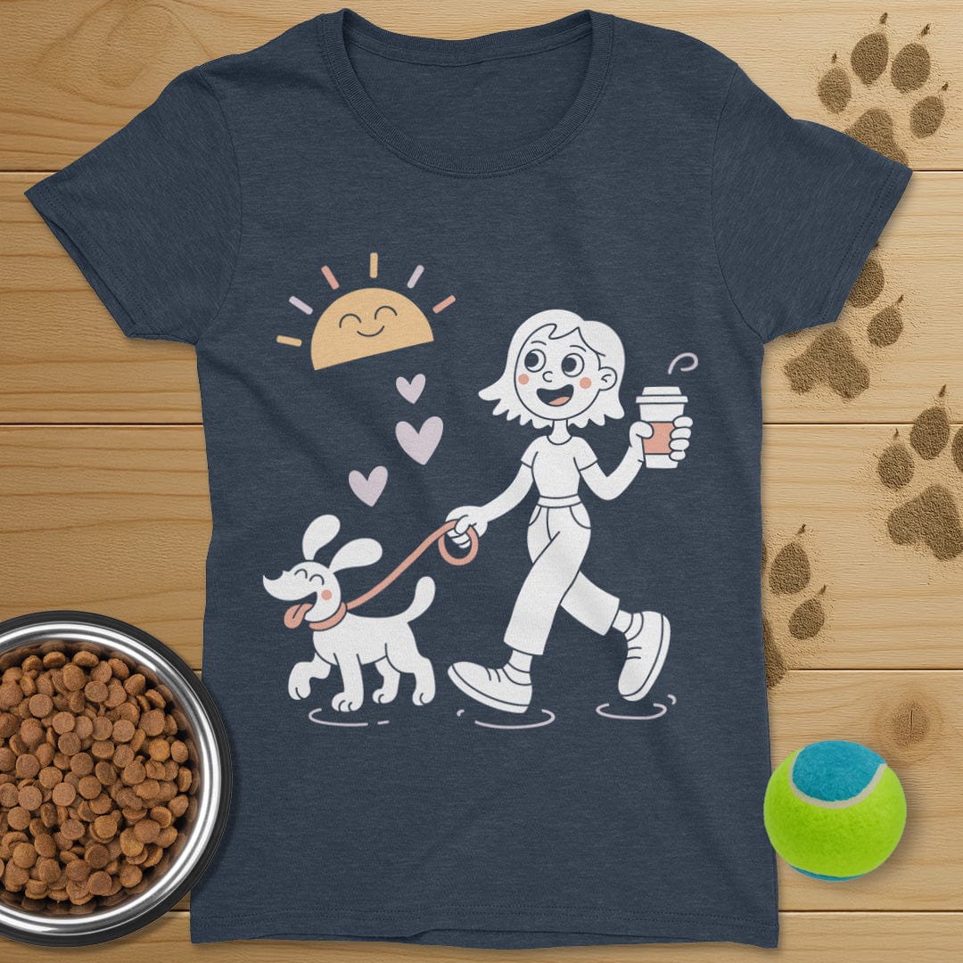 Sunshine Coffee and Dog Walking Shirt-Womens