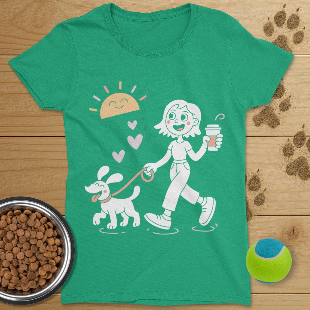 Sunshine Coffee and Dog Walking Shirt-Womens