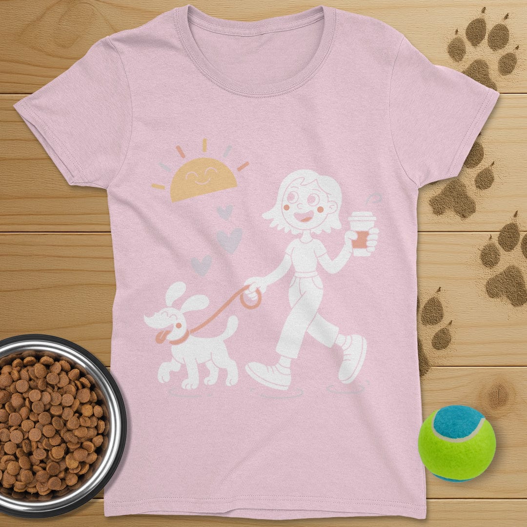 Sunshine Coffee and Dog Walking Shirt-Womens