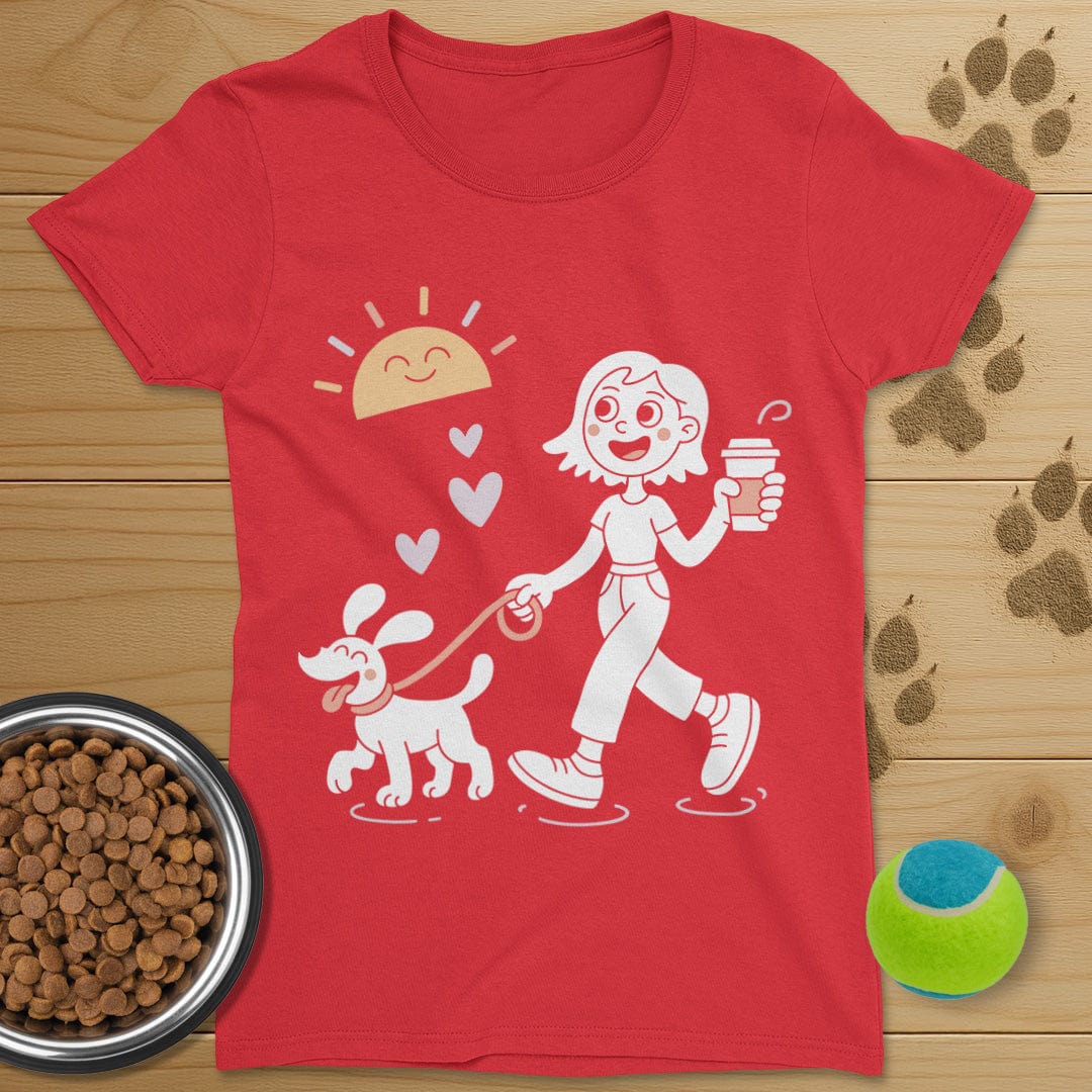 Sunshine Coffee and Dog Walking Shirt-Womens
