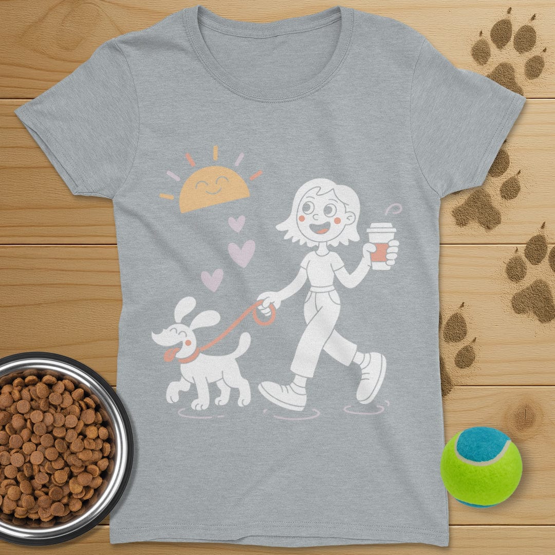 Sunshine Coffee and Dog Walking Shirt-Womens