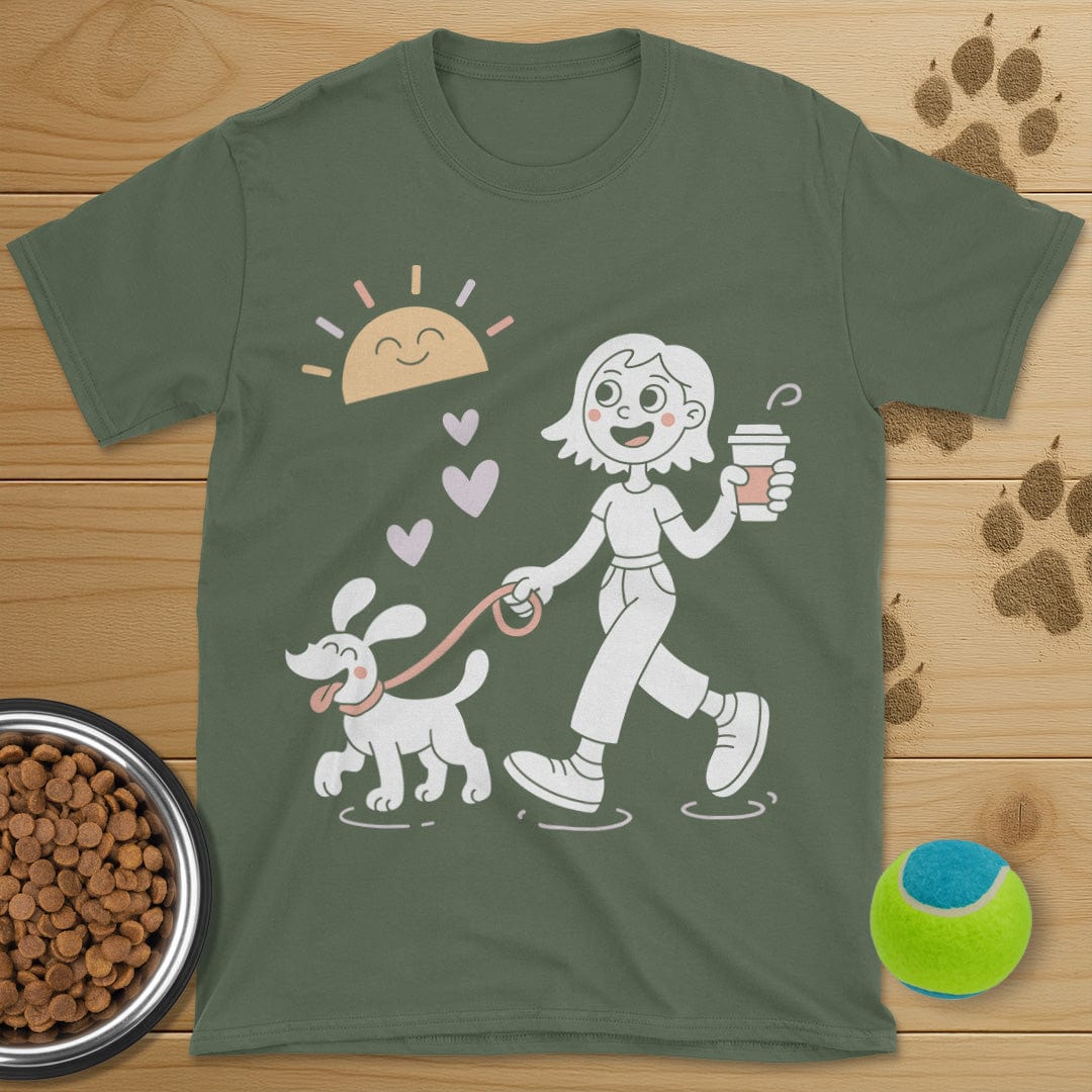Sunshine Coffee and Dog Walking Shirt