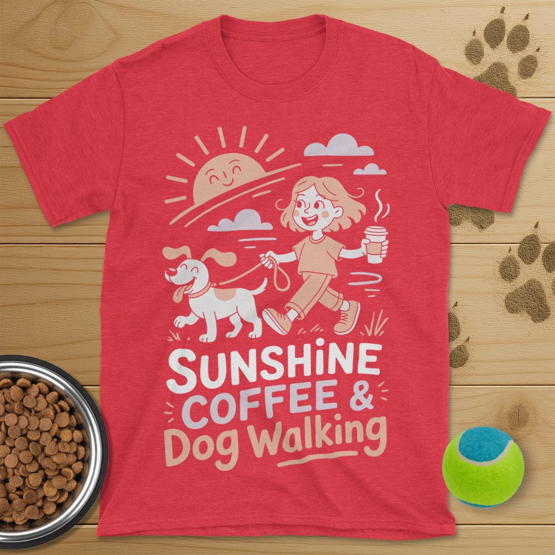 Sunshine Coffee and Dog Walking T-Shirt