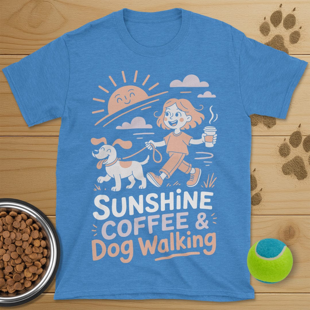 Sunshine Coffee and Dog Walking T-Shirt