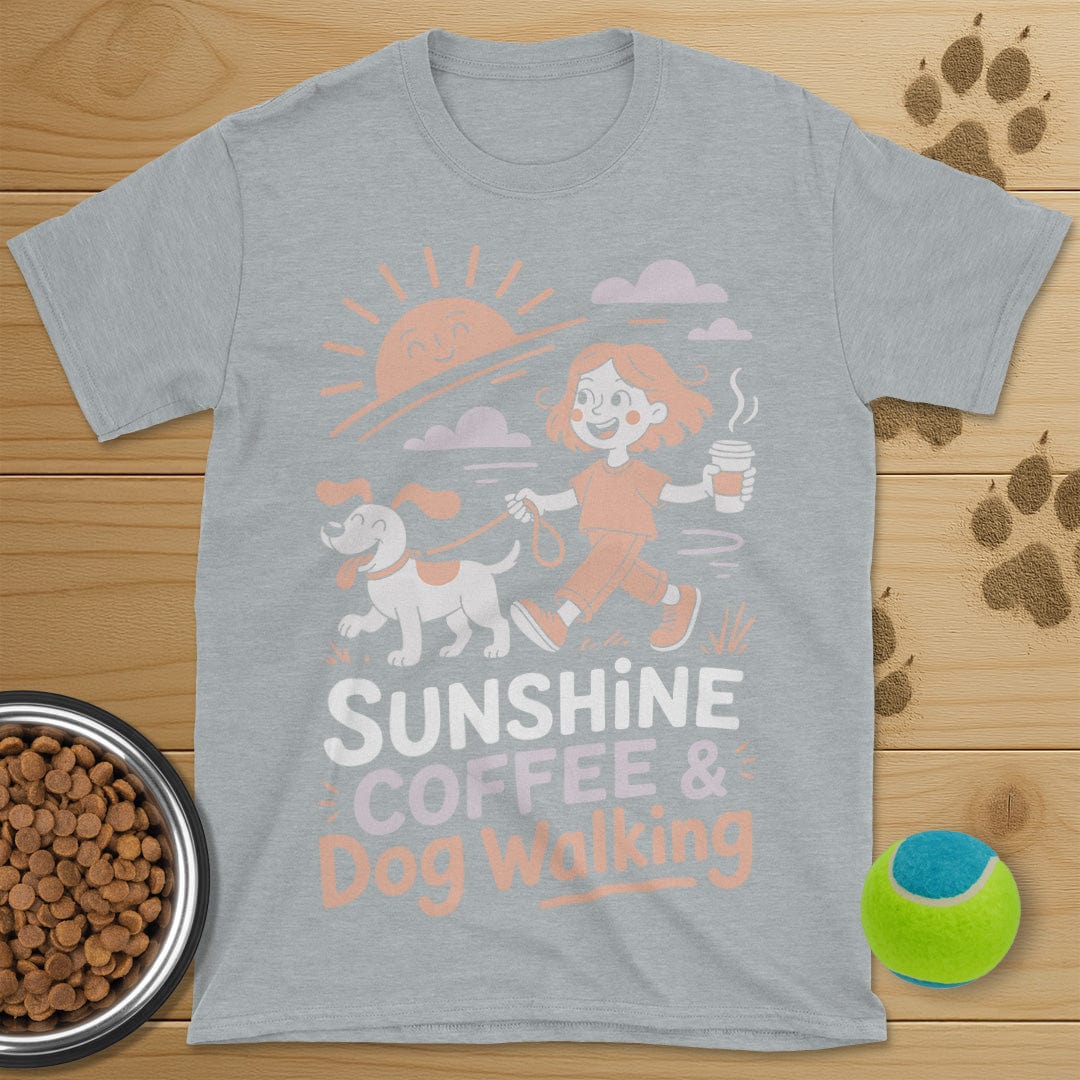 Sunshine Coffee and Dog Walking T-Shirt