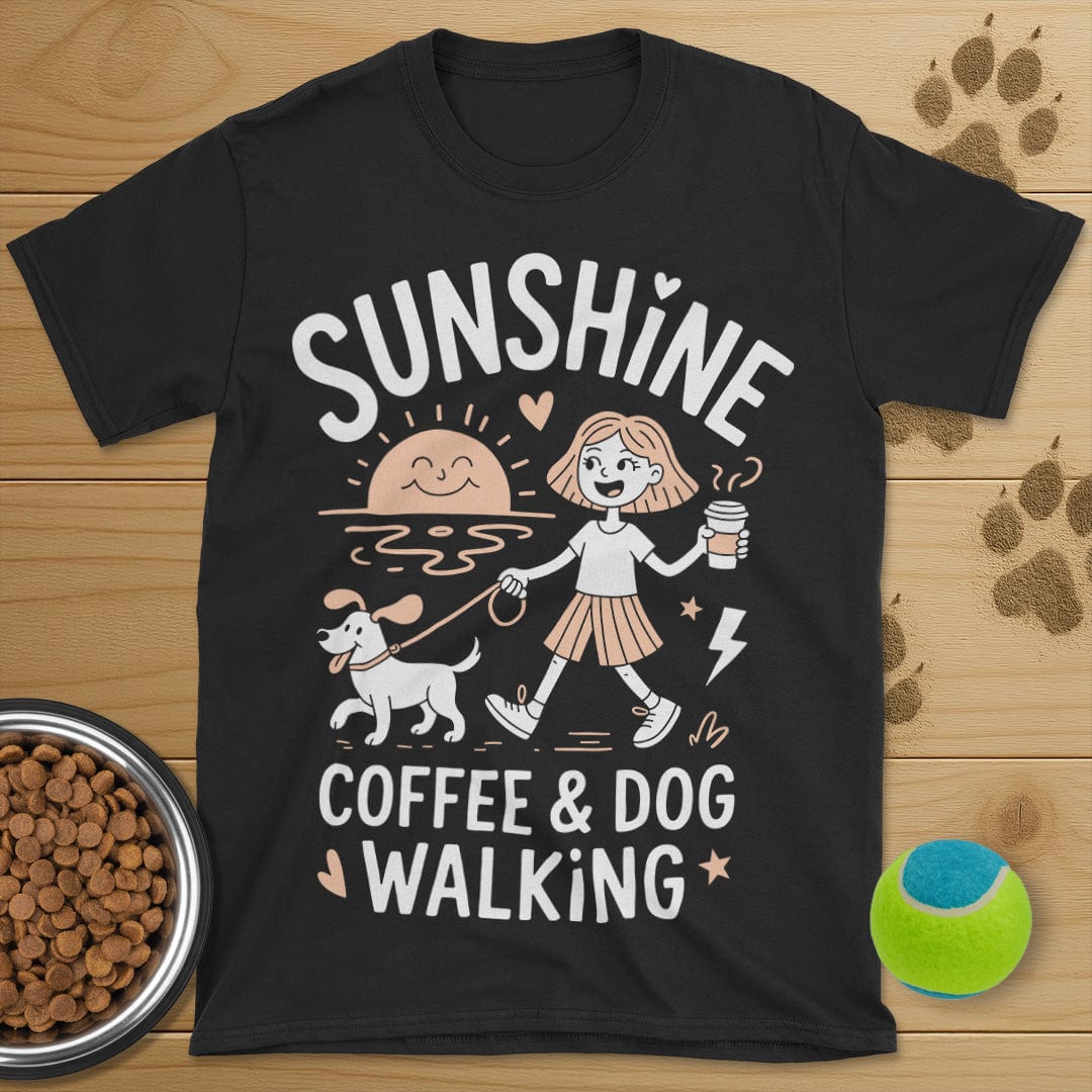 Sunshine Coffee and Dog Walking Tee