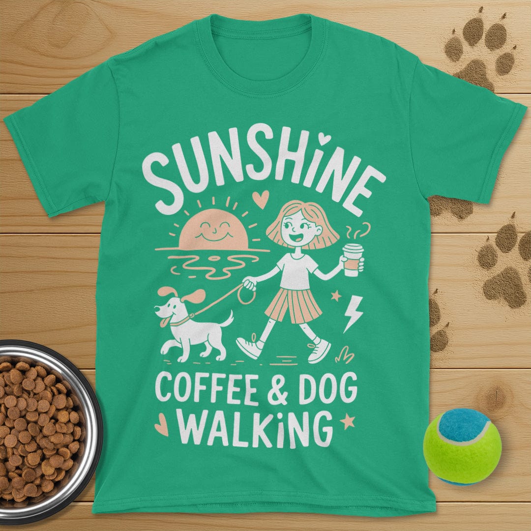 Sunshine Coffee and Dog Walking Tee