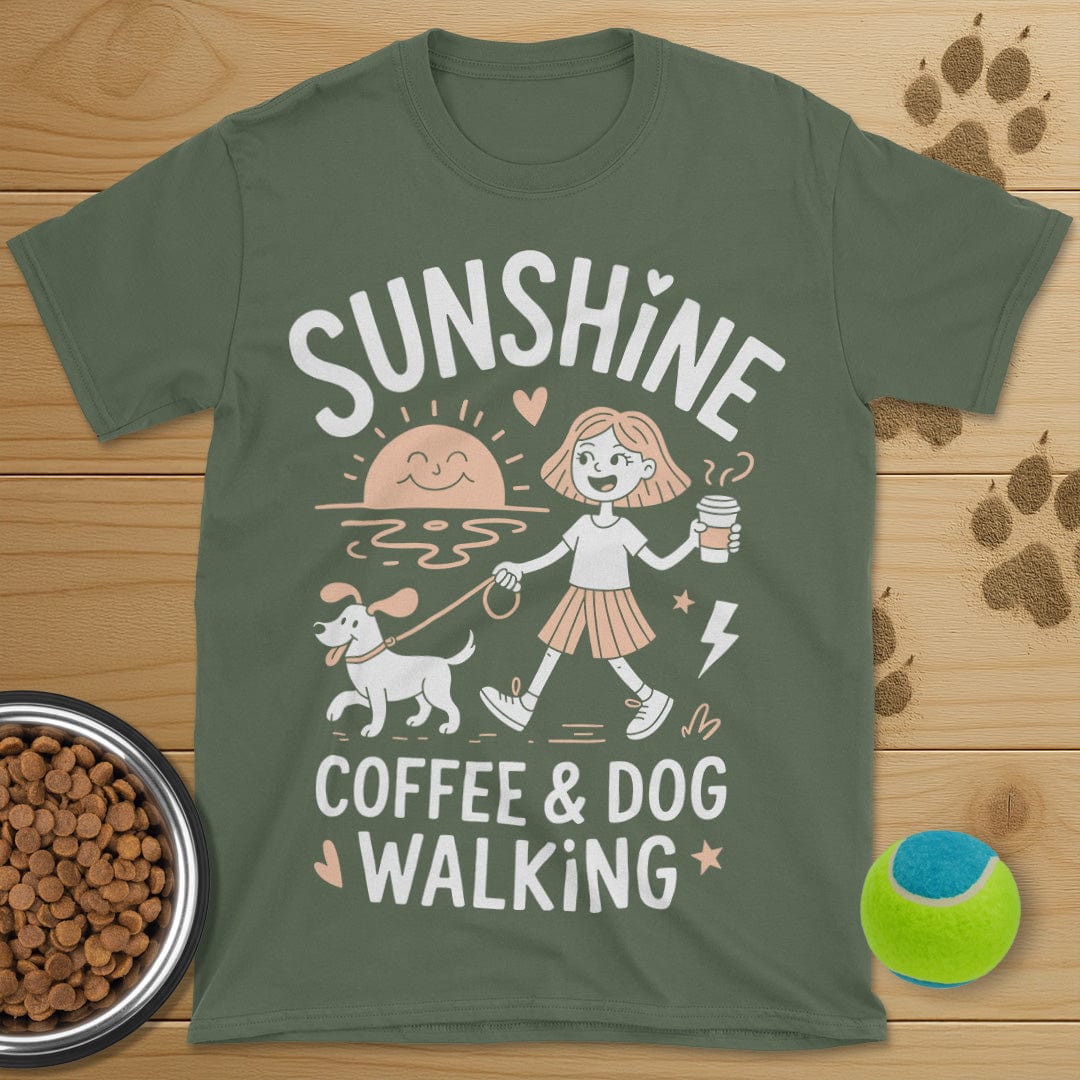 Sunshine Coffee and Dog Walking Tee