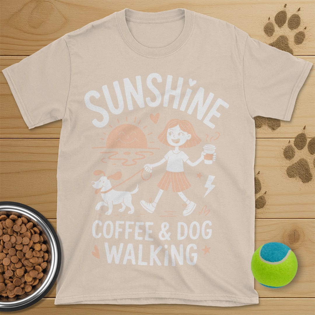 Sunshine Coffee and Dog Walking Tee