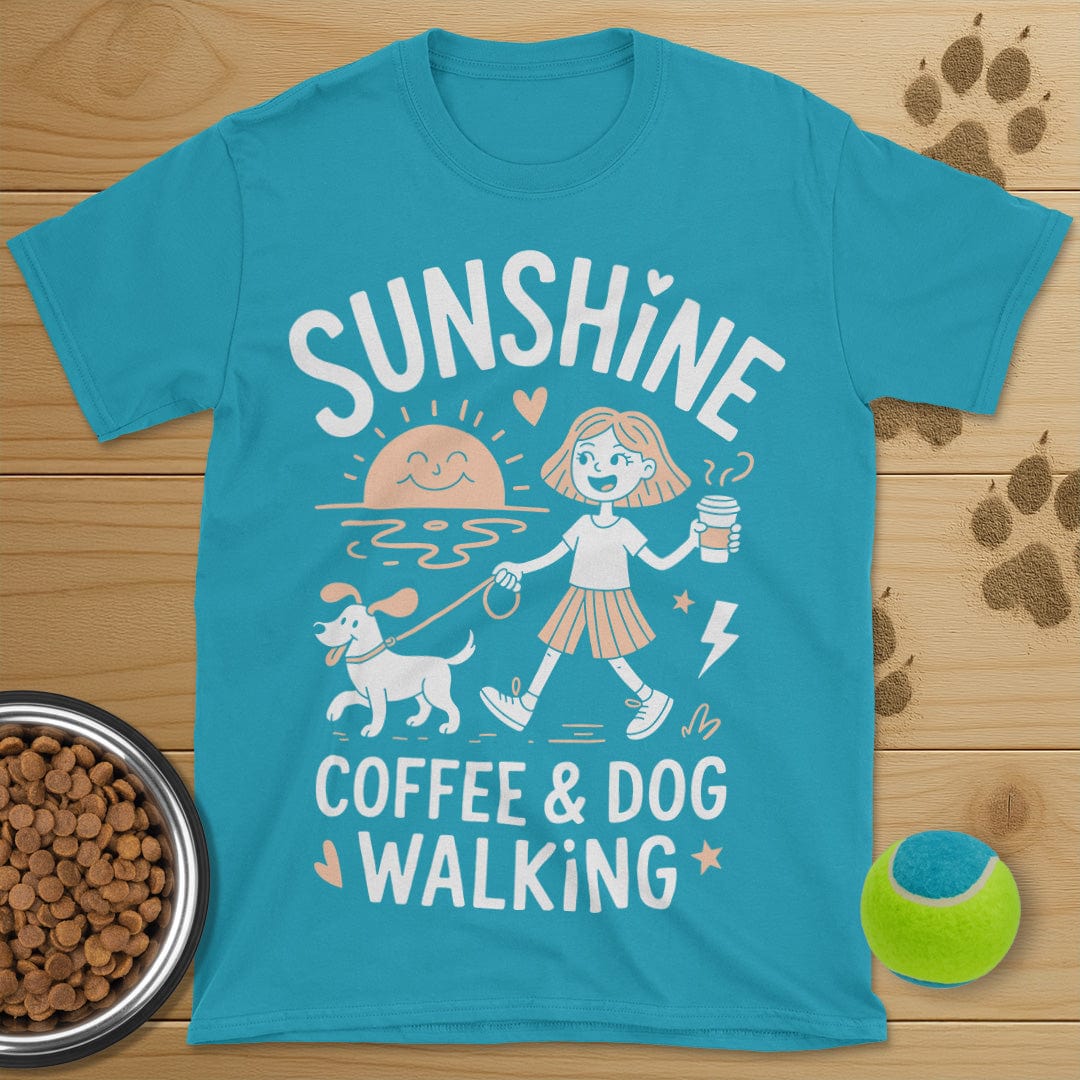 Sunshine Coffee and Dog Walking Tee