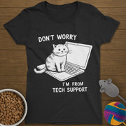 Tech Support Cat T-Shirt Womens