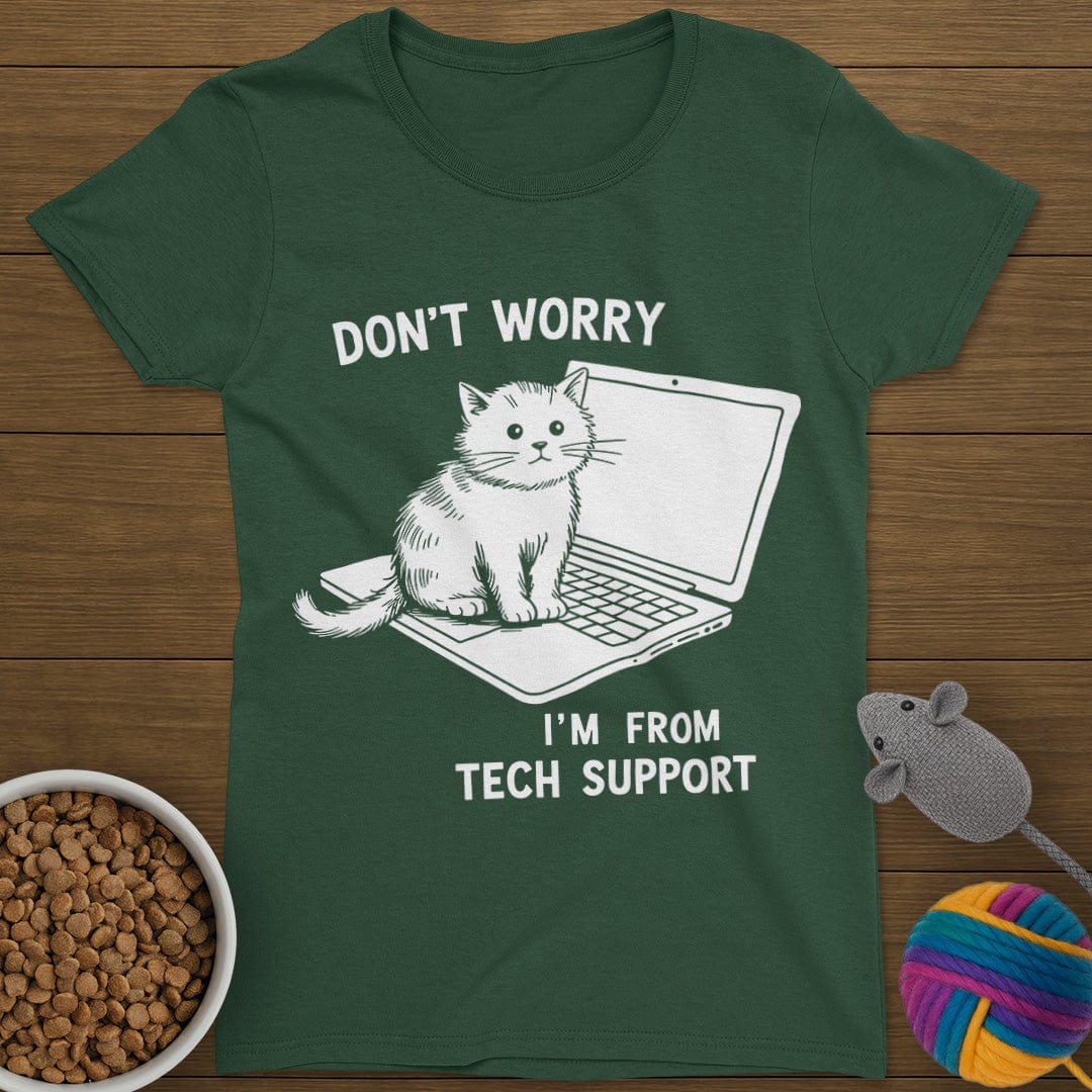 Tech Support Cat T-Shirt Womens