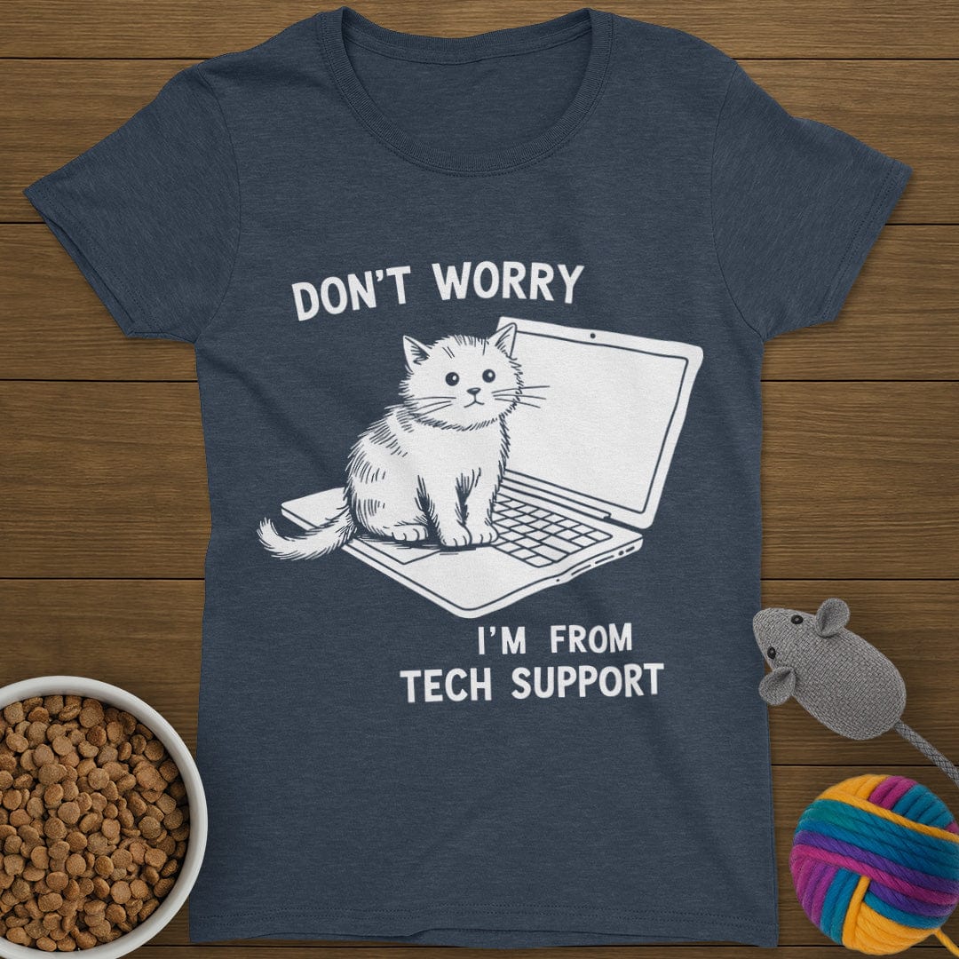 Tech Support Cat T-Shirt Womens