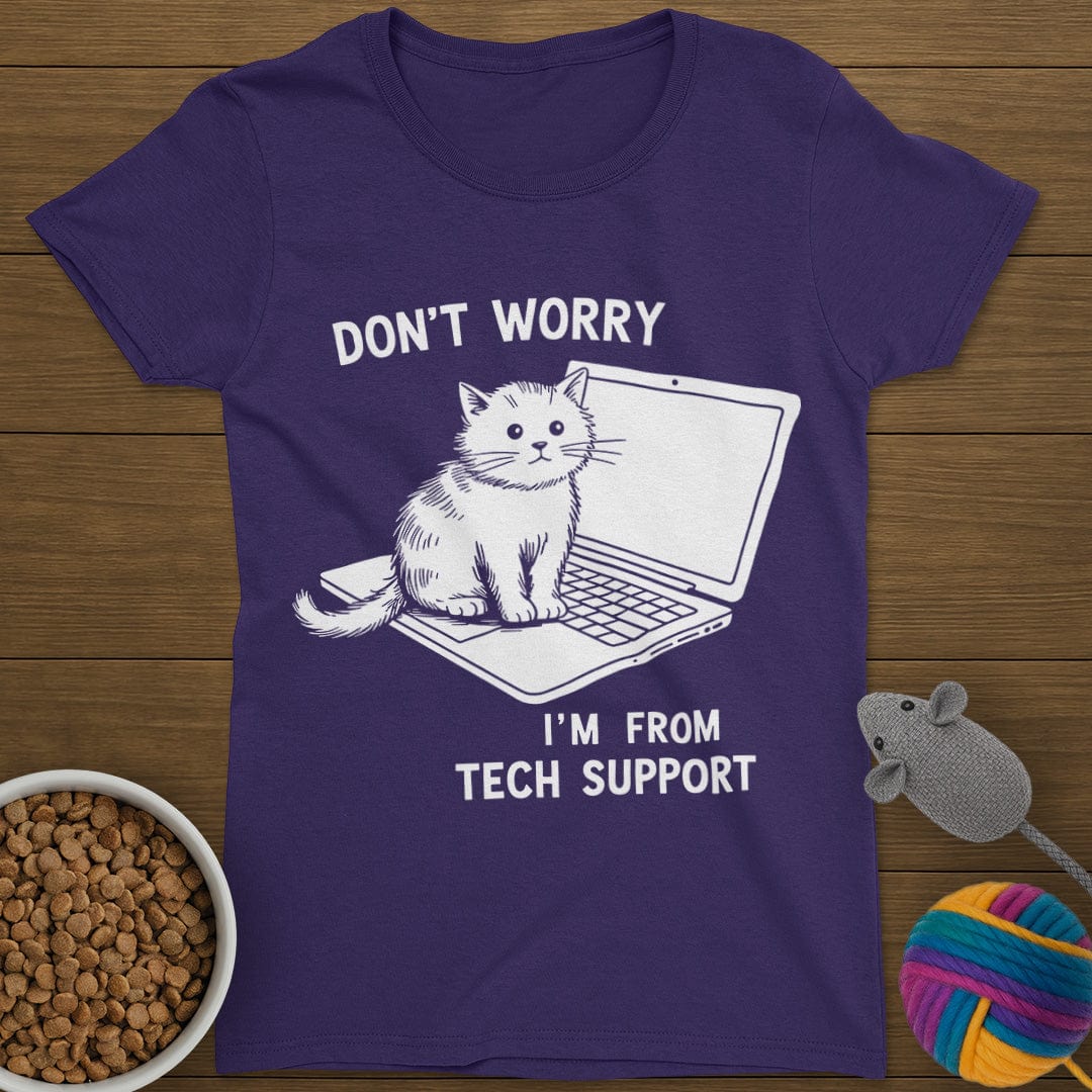 Tech Support Cat T-Shirt Womens
