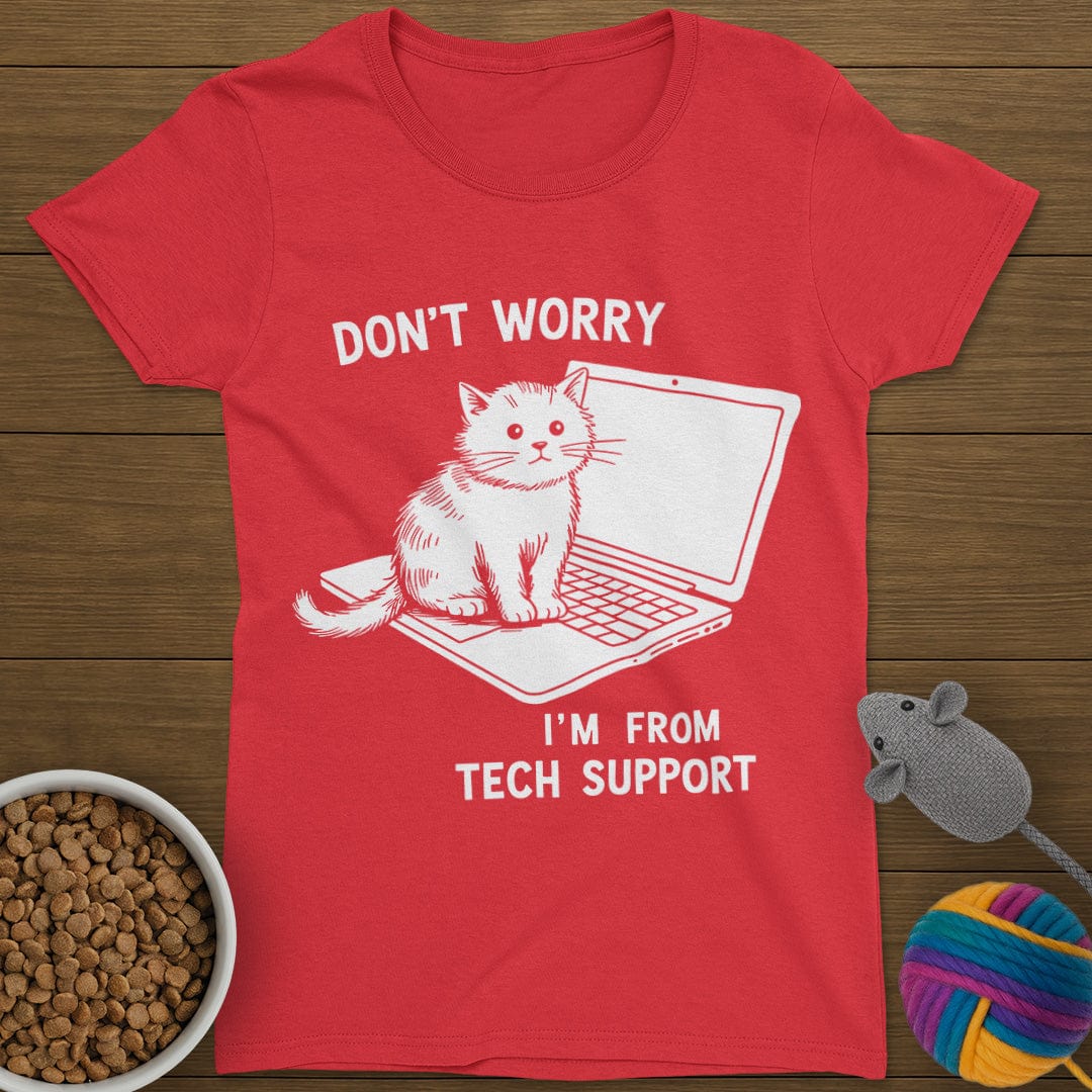Tech Support Cat T-Shirt Womens