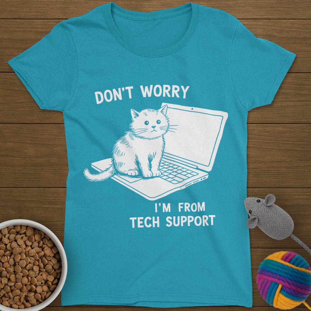 Tech Support Cat T-Shirt Womens