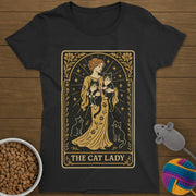 The Cat Lady Tarot Card T-Shirt Womens