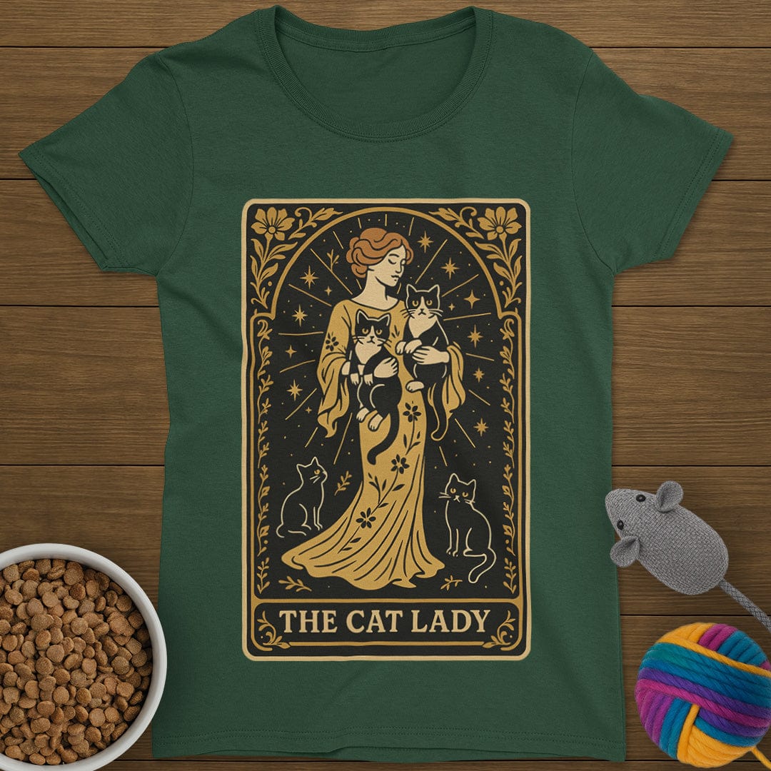 The Cat Lady Tarot Card T-Shirt Womens