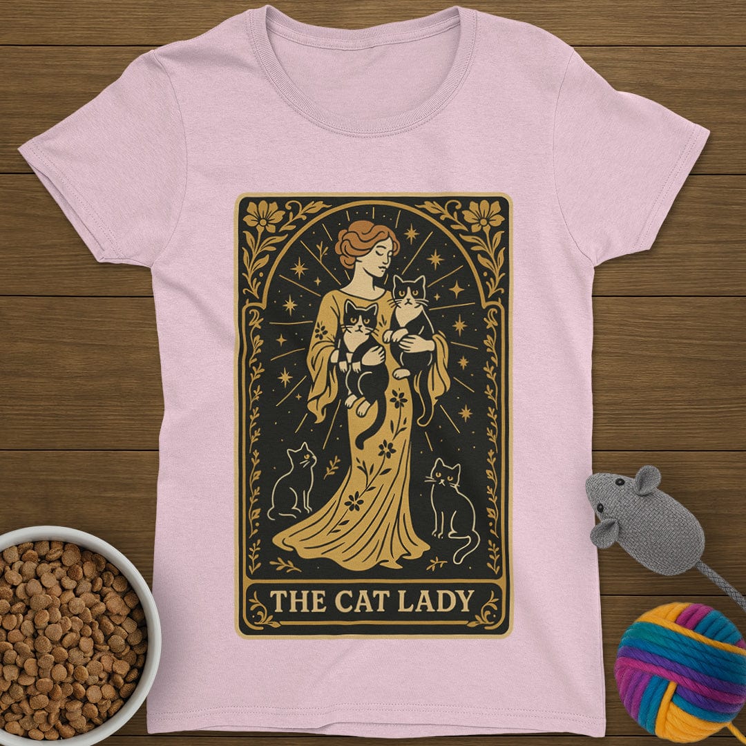 The Cat Lady Tarot Card T-Shirt Womens