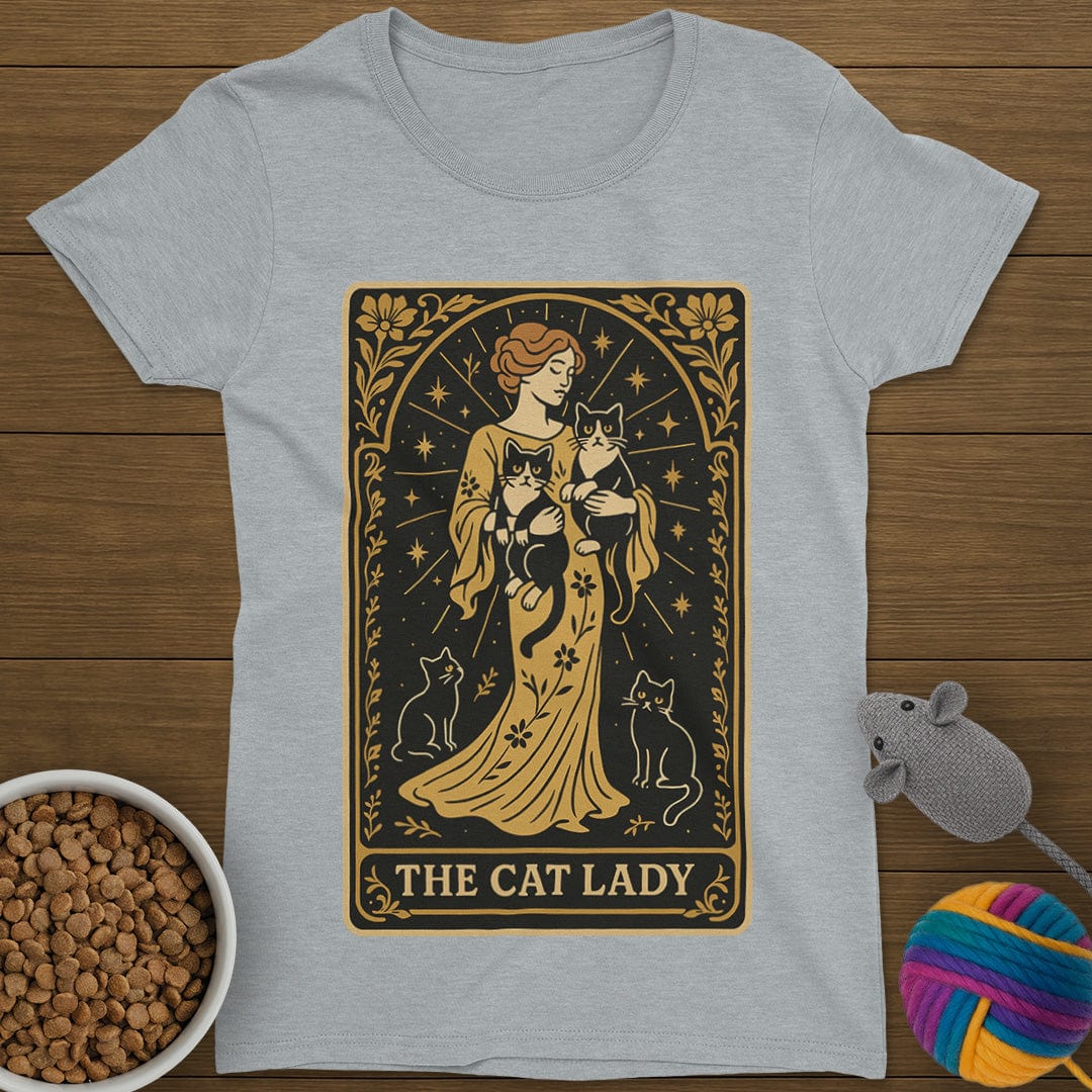 The Cat Lady Tarot Card T-Shirt Womens