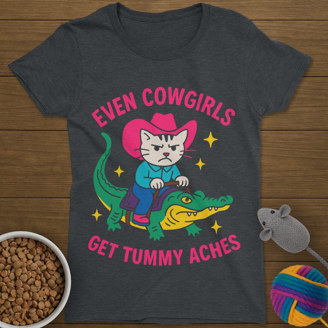 Tummy Aches Cat T-Shirt Womens