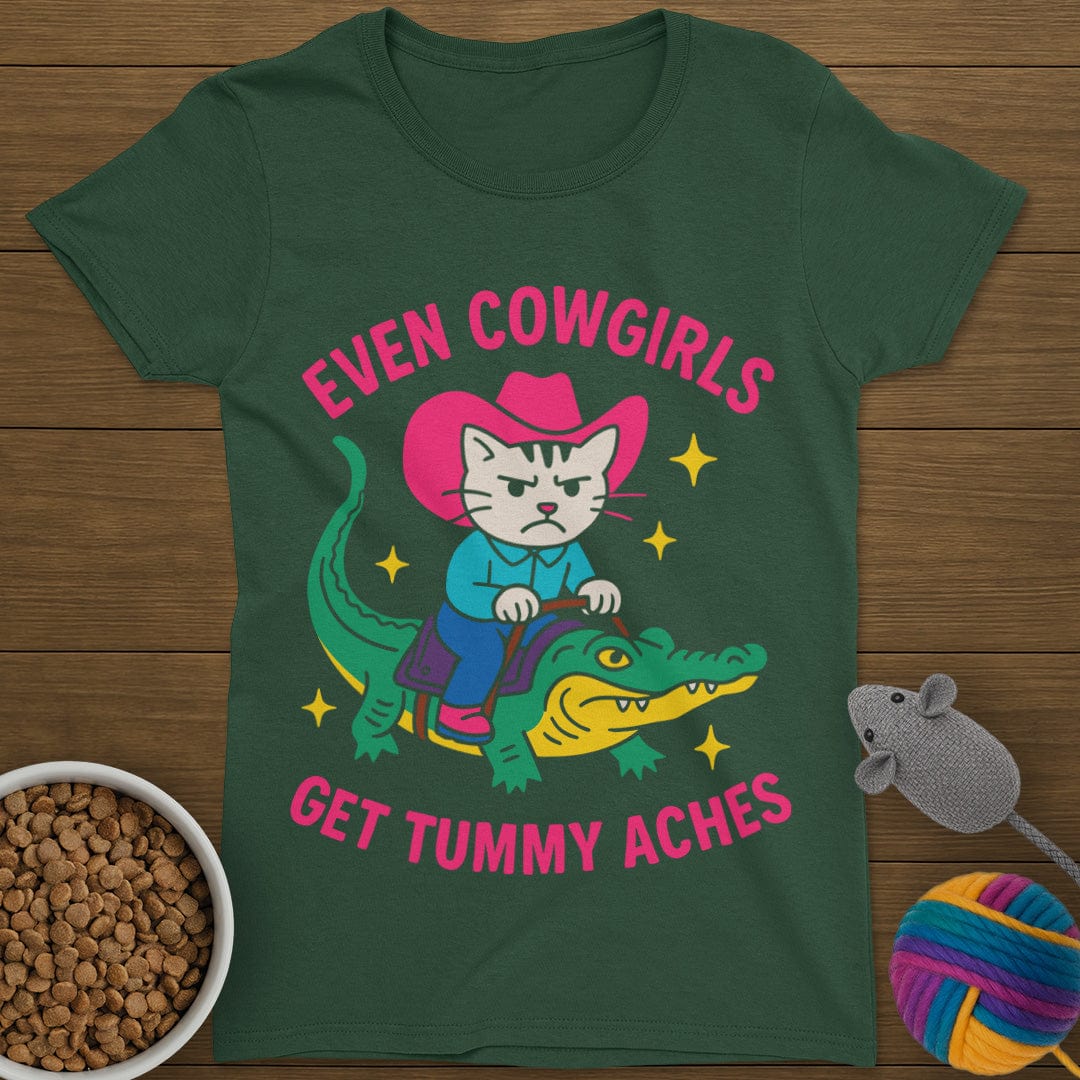 Tummy Aches Cat T-Shirt Womens