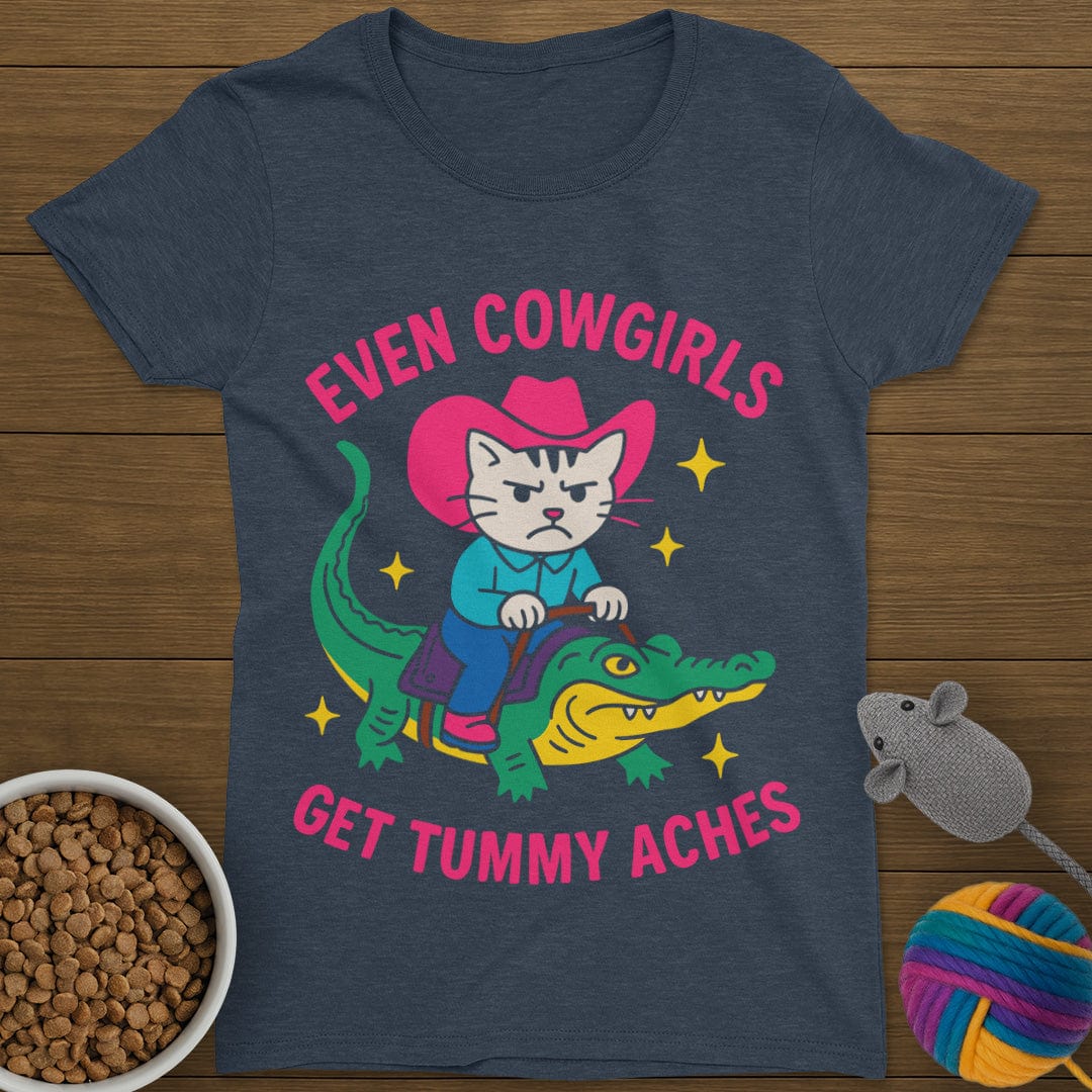 Tummy Aches Cat T-Shirt Womens