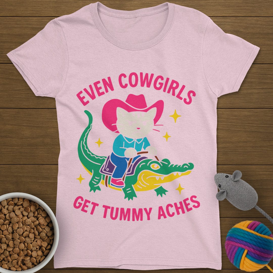 Tummy Aches Cat T-Shirt Womens