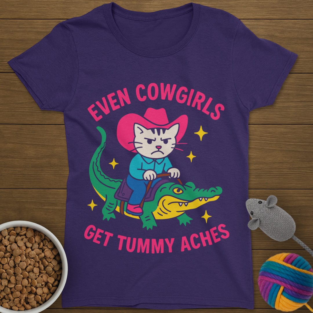 Tummy Aches Cat T-Shirt Womens