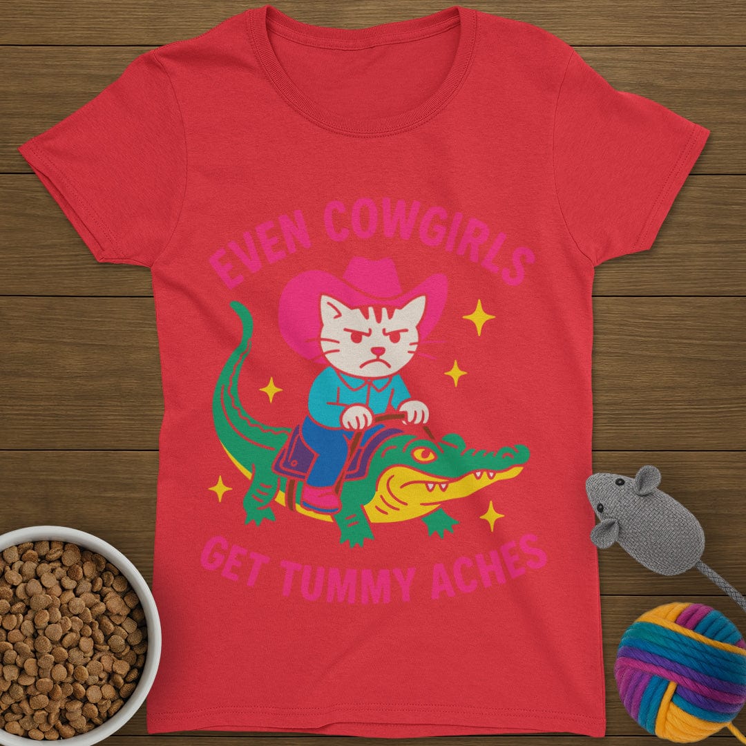 Tummy Aches Cat T-Shirt Womens
