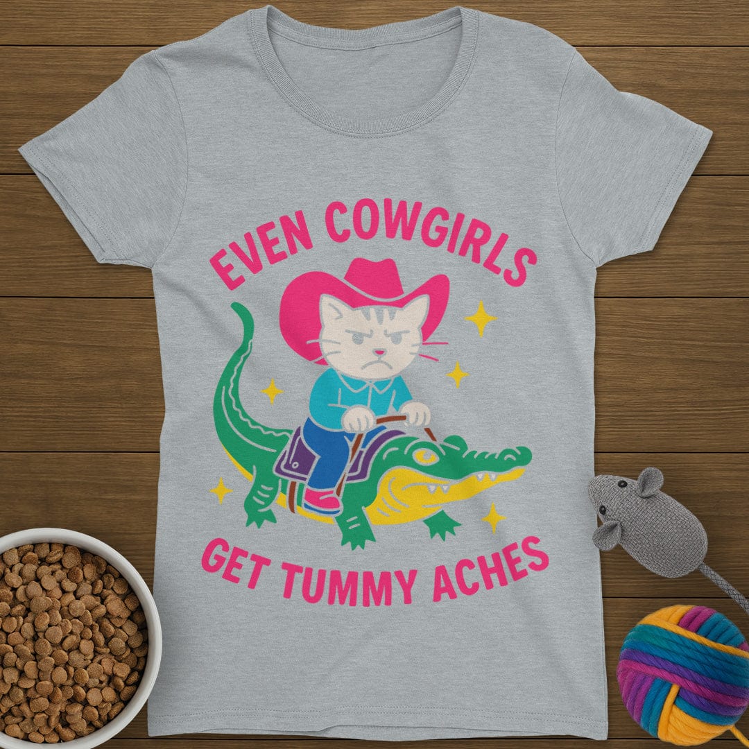 Tummy Aches Cat T-Shirt Womens
