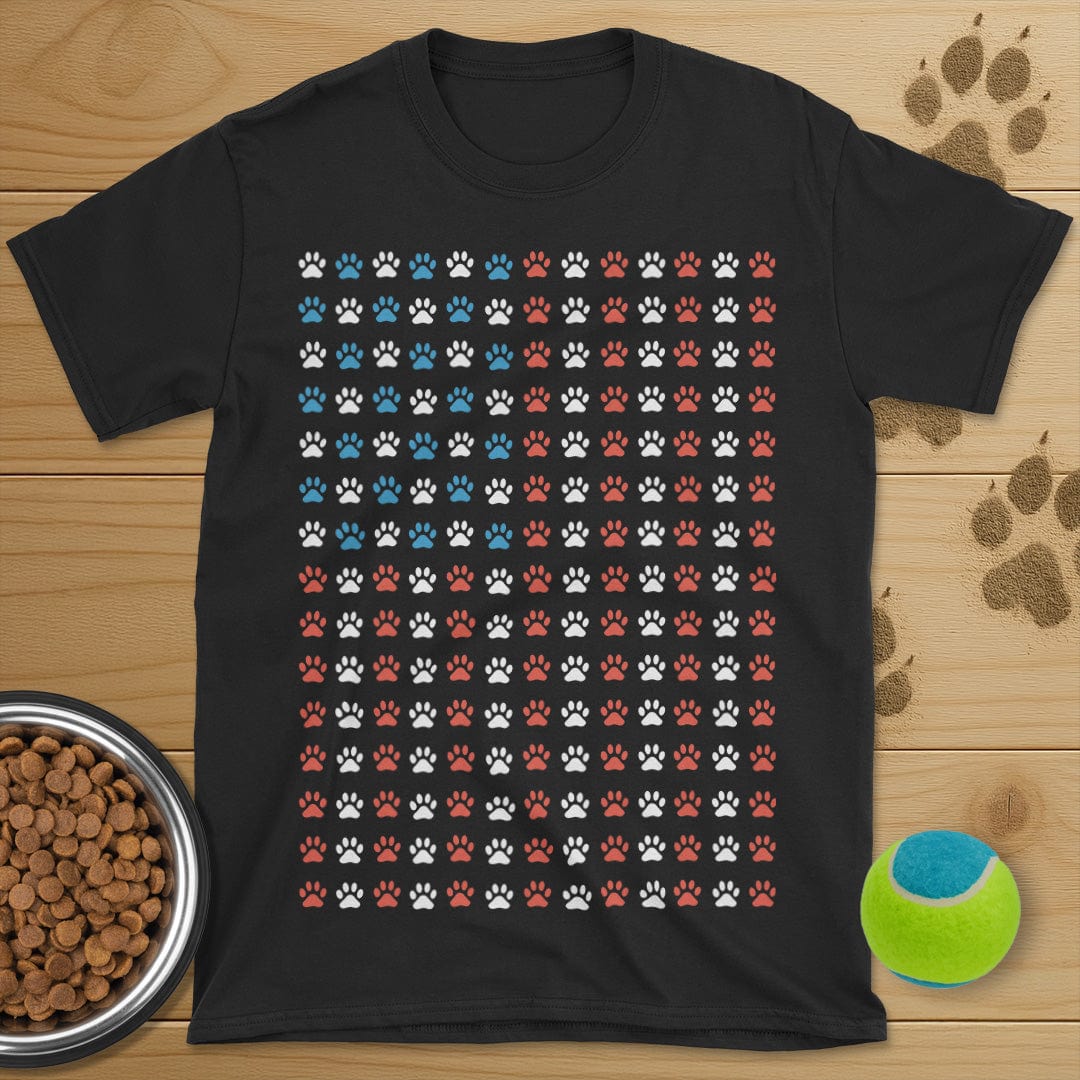USA Flag Dog Paws T-Shirt