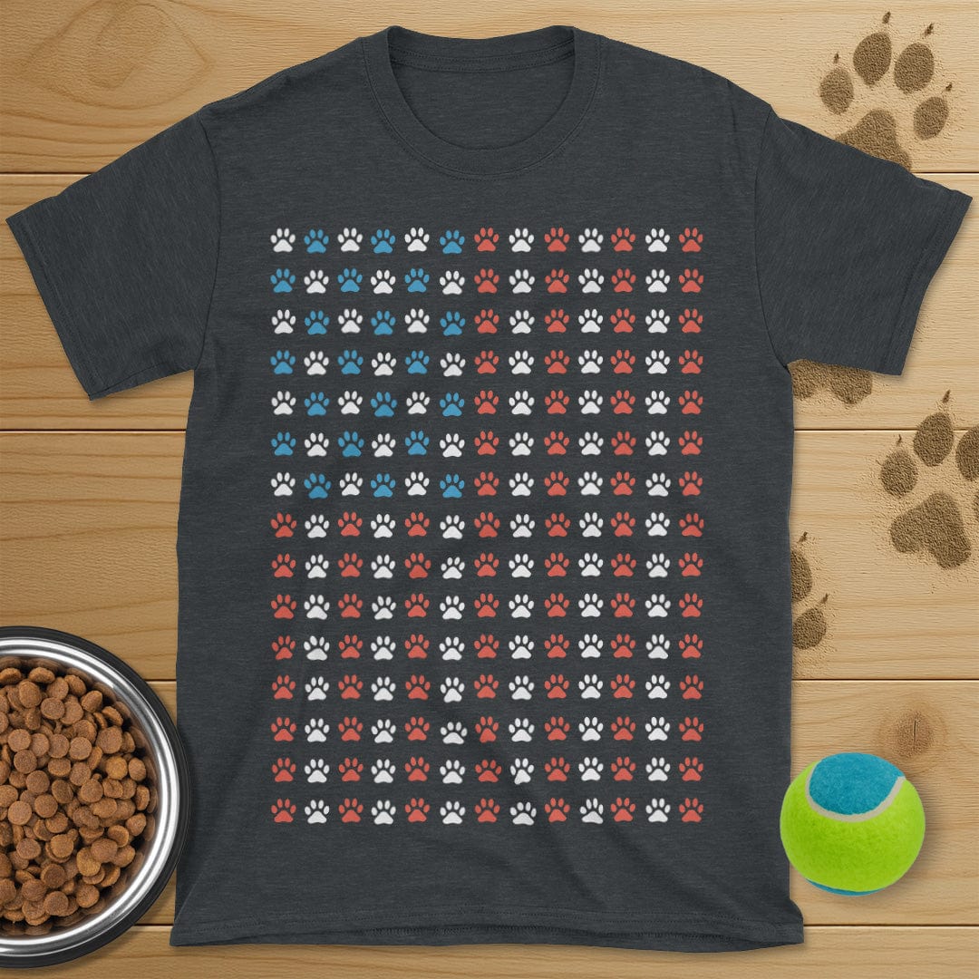 USA Flag Dog Paws T-Shirt