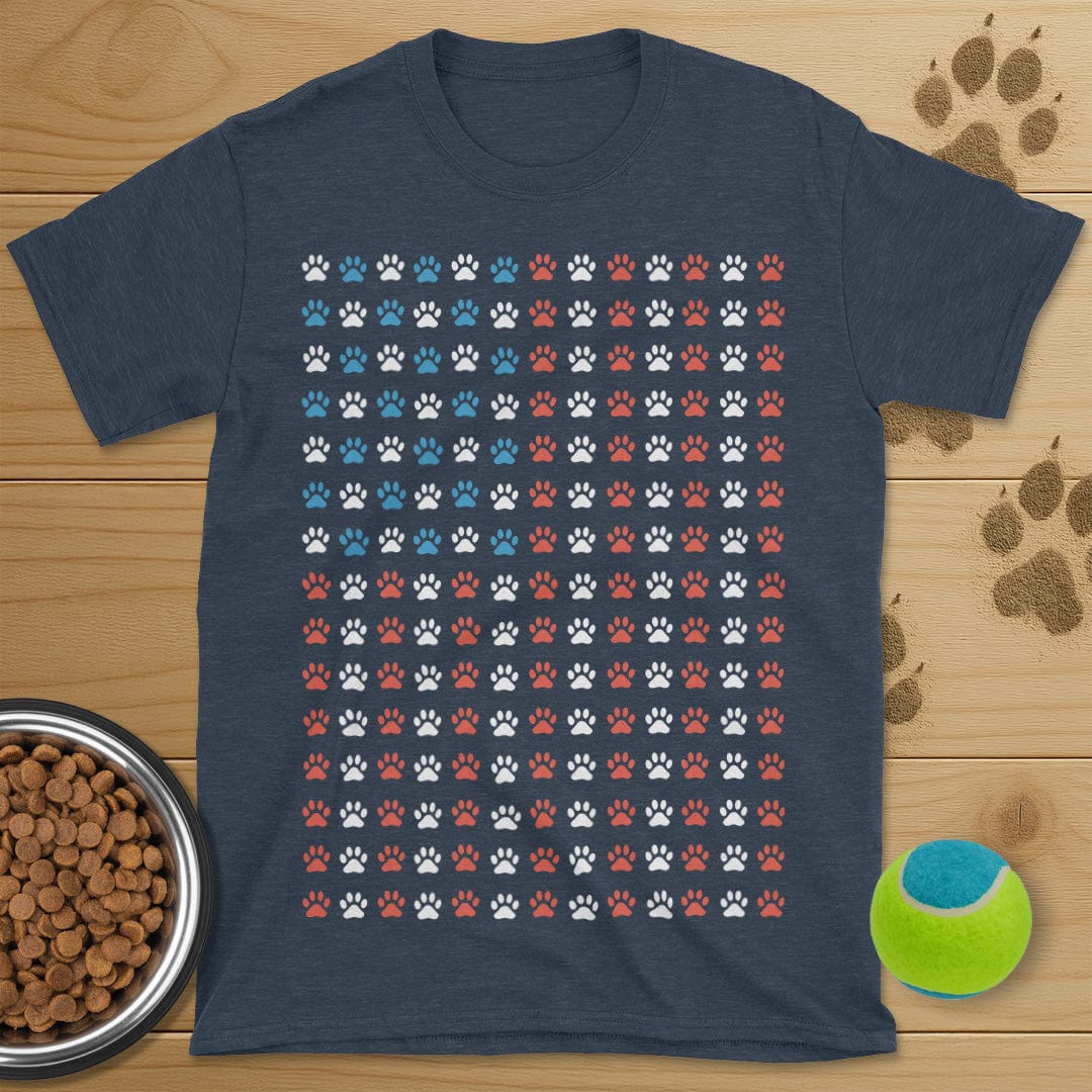 USA Flag Dog Paws T-Shirt