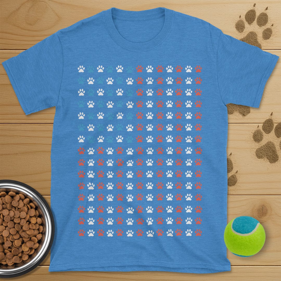 USA Flag Dog Paws T-Shirt