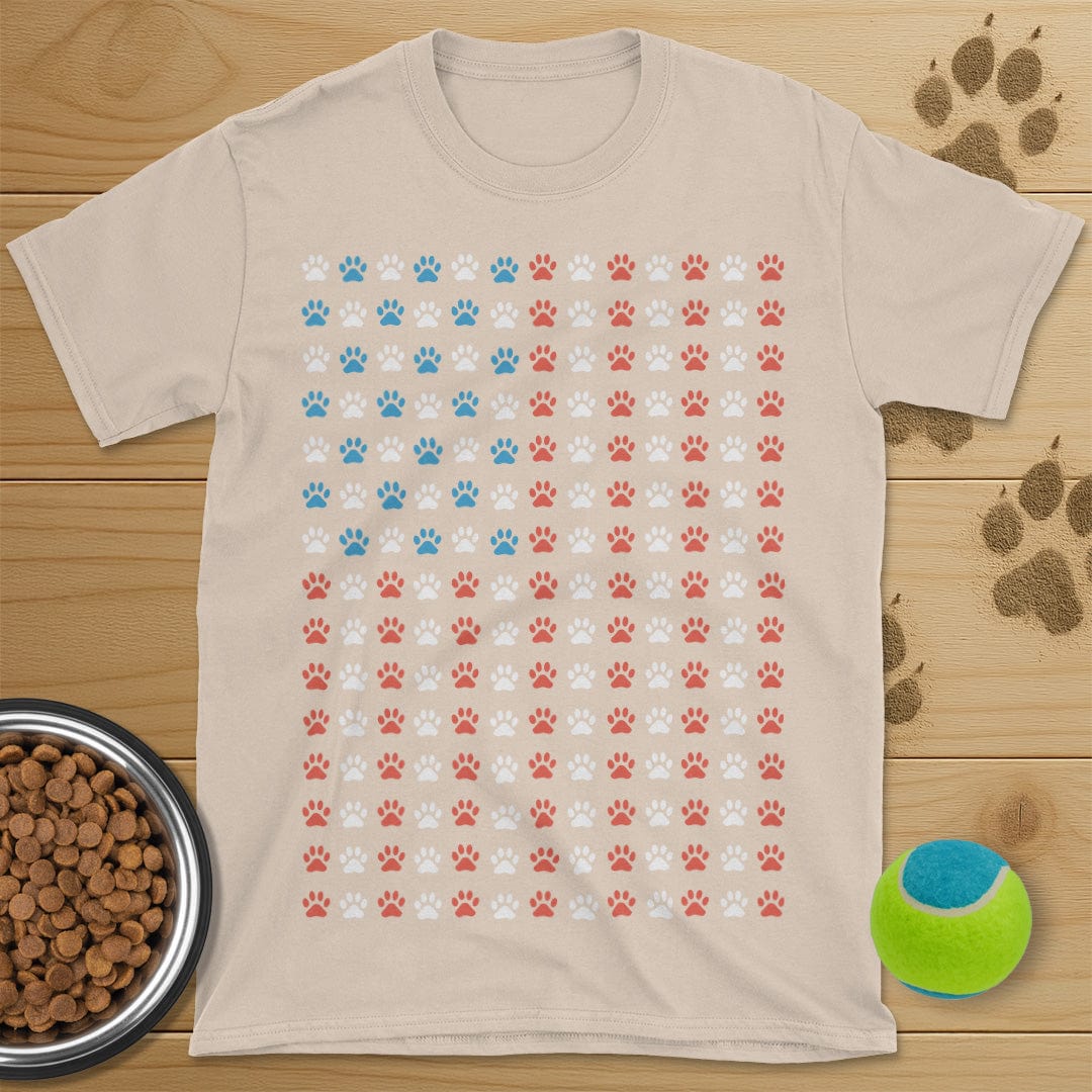 USA Flag Dog Paws T-Shirt