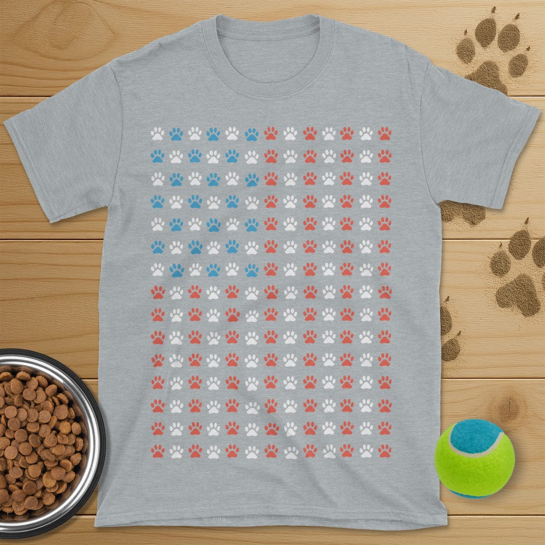 USA Flag Dog Paws T-Shirt