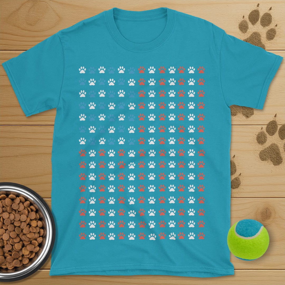 USA Flag Dog Paws T-Shirt