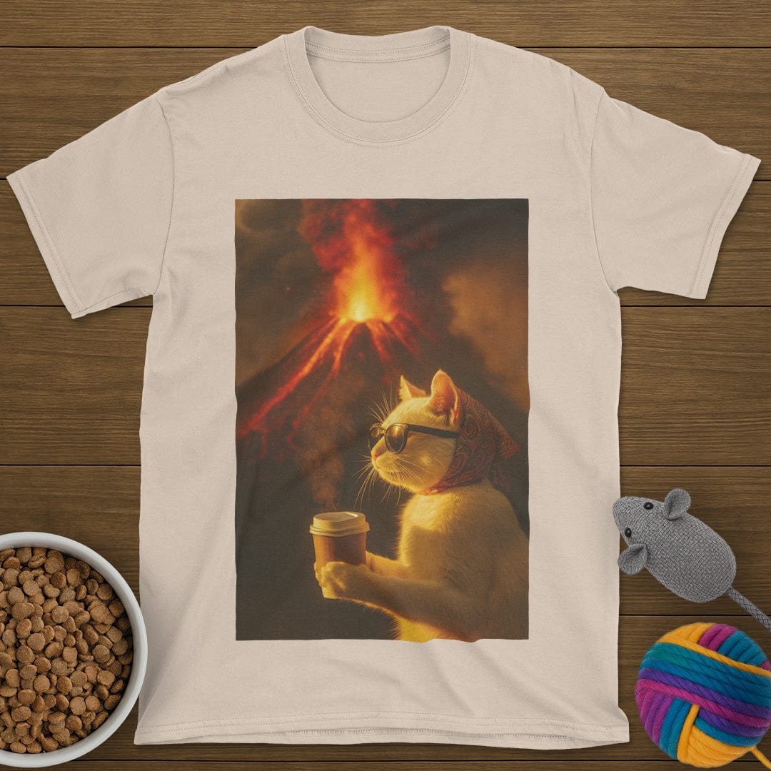 Volcano Coffee Cat T-Shirt