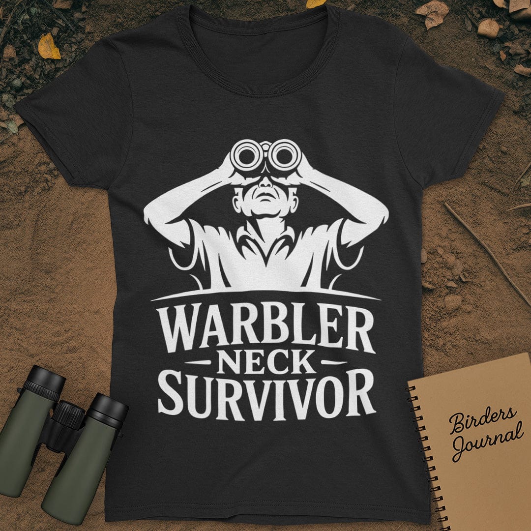 Warbler Neck Survivor Birding T-Shirt Womens